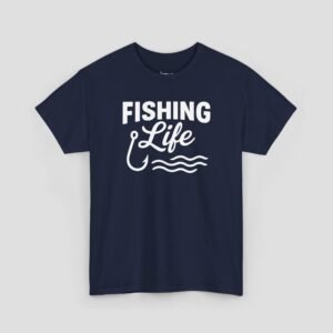 Fishing Life Unisex Heavy Cotton Tee, Fishing Shirt, Outdoor Adventure T-Shirt, Gift for Anglers, Casual Wear, Summer Outfit