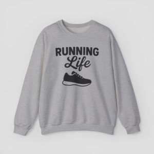 Running Life Crewneck Sweatshirt, Unisex Athletic Sweatshirt, Gift for Runners, Casual Outing Wear, Fitness Enthusiast Apparel